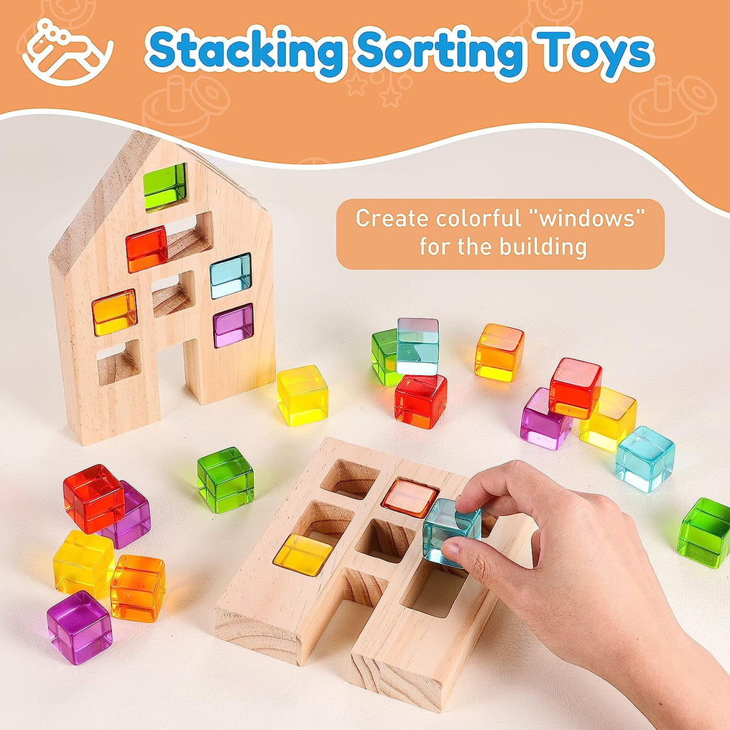 Building Blocks, Toy Blocks, Attractive Windows And Smooth Rounded Edg