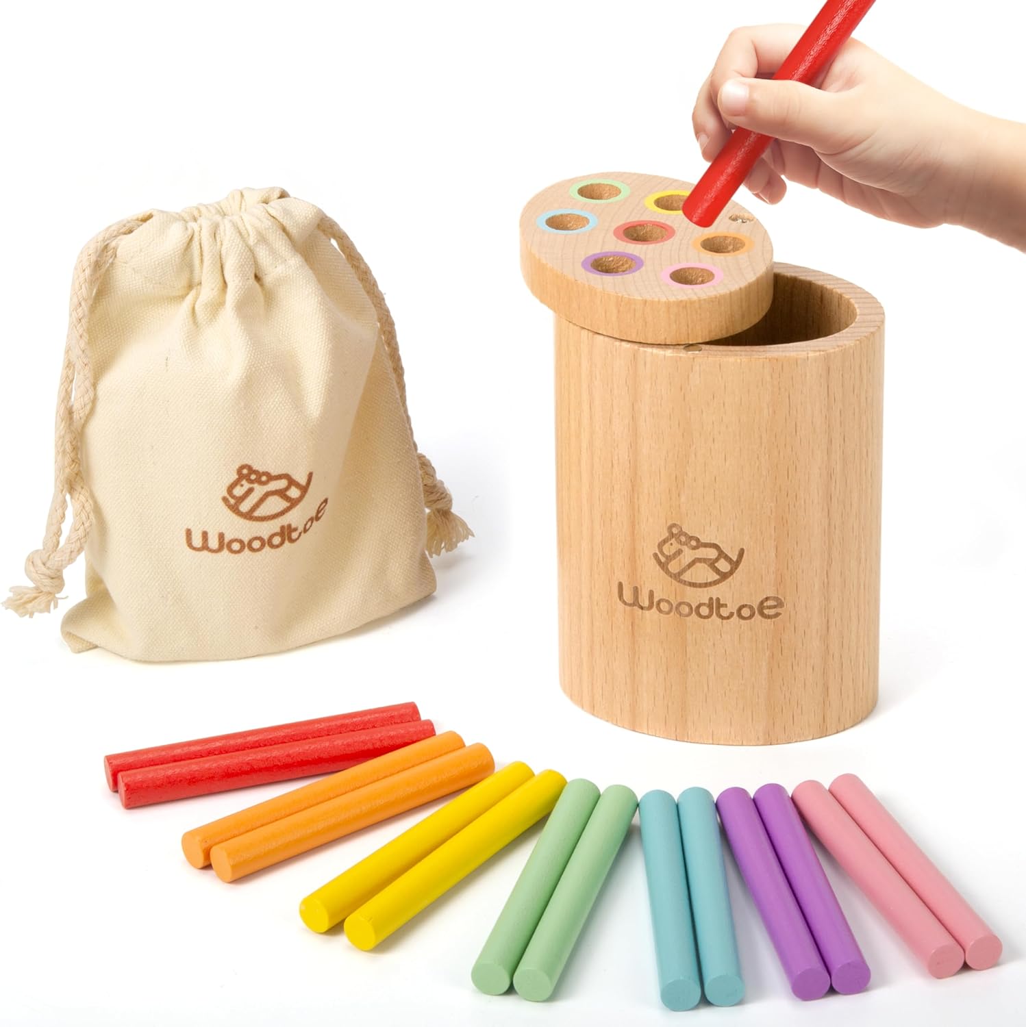 Color Selection Sticks – Palitos Educativos Para Clasificar Por Colores, Juego De Habilidad Y Coordinación Para Niños, De Madera De Haya, Ideal Para Aprender Y Jugar Al Aire Libre
