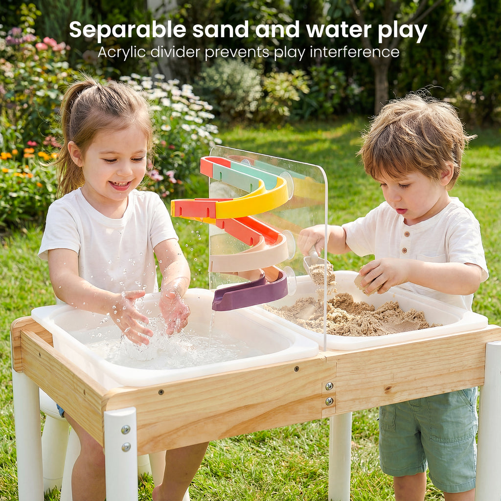 Woodtoe Sand and Water Table for Toddlers, Wooden Sensory Play Activit